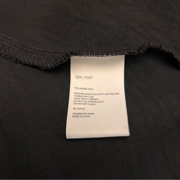 Oak + Fort Satin Finish Bias Cut Skirt Black - Picture 8 of 8